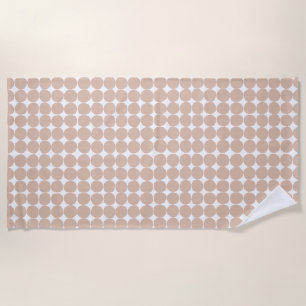 Modern pink and white polka dot beach towel