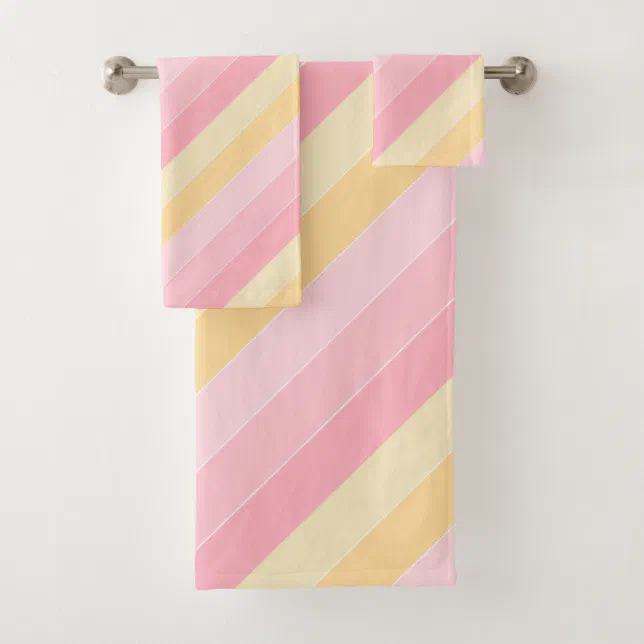 Modern Pink And Yellow Trendy Elegant Template Bath Towel Set | Zazzle.co.nz
