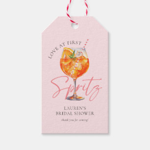 Modern Pink Aperol Spritz Bridal Shower Gift Tags