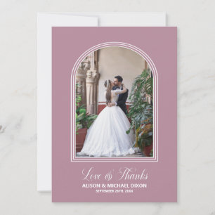 Modern Pink Arch Wedding Thank You Card