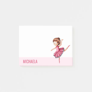 Modern Pink Ballet Dancer Post-it Notes