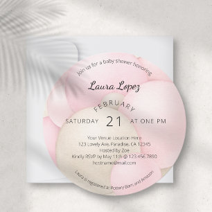 Modern Pink Balloons Baby Shower Invitation