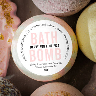 Modern Pink Bath Bomb or Soap Bar Minimal Classic Round Sticker