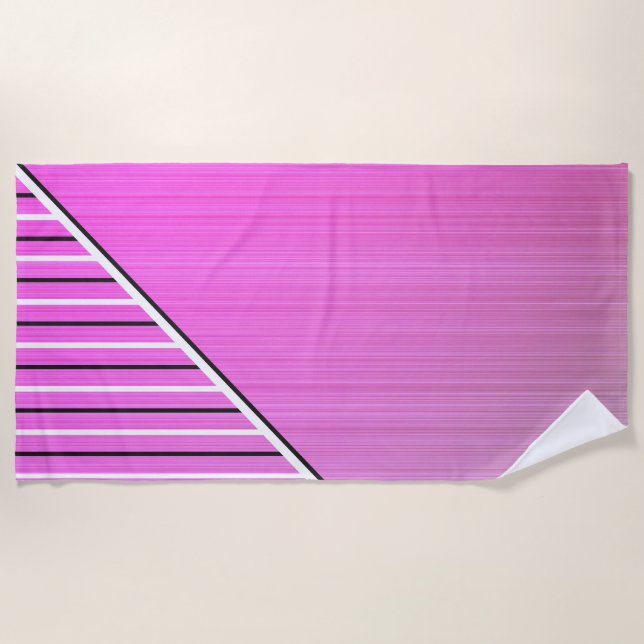 Modern Pink Beach Towel (Front)