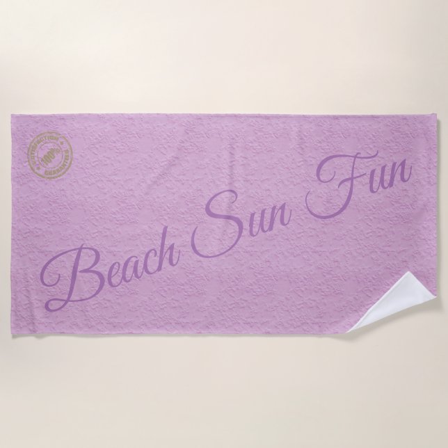 Modern Pink Beach Towel (Front)