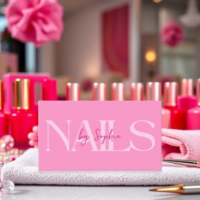 Modern Pink Beauty Nail Salon Business Card (Modern Pink Beauty Nail Salon Business Card)