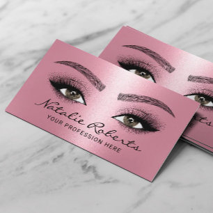 Modern Pink Beauty Salon Eyelash Microblading Business Card