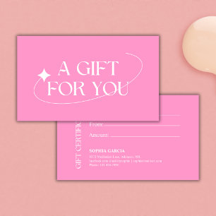 Modern Pink Beauty Salon Nail Bar Gift Certificate