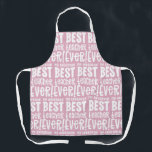 Modern pink best teacher typography gift apron<br><div class="desc">Modern pink best teacher typography gift. Available in a selection of colours.</div>