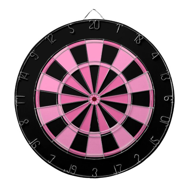 Modern Pink Black Dartboard (Front)