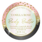 Modern Pink Black Gold Body Butter Labels