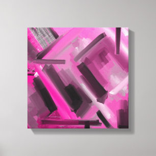 Modern Pink Black Grey Abstract Decorative Artwork Canvas Print