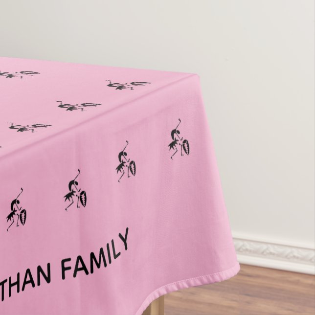 Modern Pink, Black Silhouette African Drummer Tablecloth (In Situ)