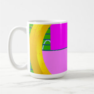 Modern Pink Blocks on Gold Green Coffee Mug