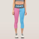 Modern Pink, Blue and Grey Graduation Capri Leggings<br><div class="desc">Modern Pink,  Blue and Grey Graduation Capri Leggings</div>