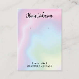 Modern Pink Blue Green Jewellery Earring Display  Business Card