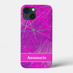 Modern Pink, Blue & Grey Geometric Abstract iPhone 13 Mini Case