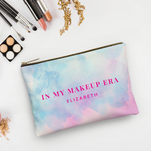 Modern Pink Blue Tie Dye Makeup Era Personalised  Accessory Pouch