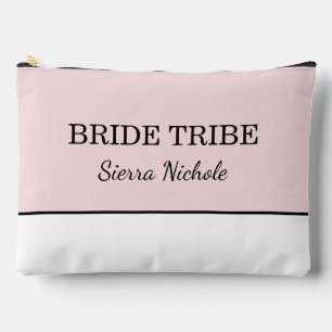 Modern Pink Blush Bride Tribe Accessory Pouch