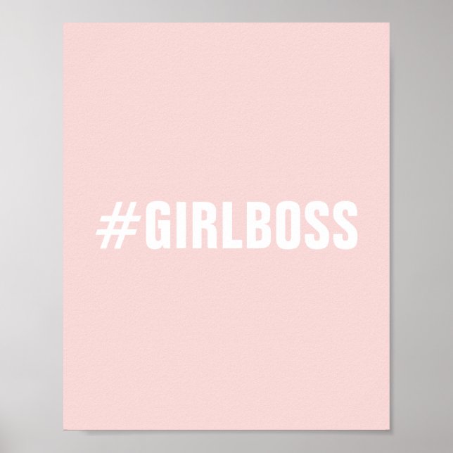 Modern pink blush girl boss typography poster (Front)