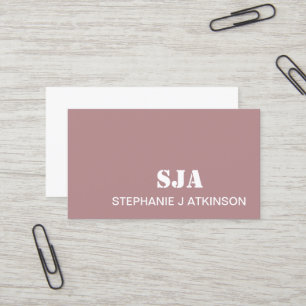 Modern Pink Blush Minimalist Professional Initials Business Card
