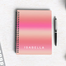 Modern Pink Blush Rose Ombre Gradient Personalised
