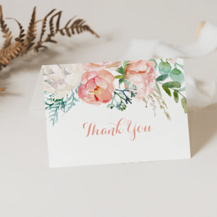 Modern Pink Blush Tropical Wedding Thank You card