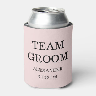 Modern Pink Blush Wedding Can Cooler