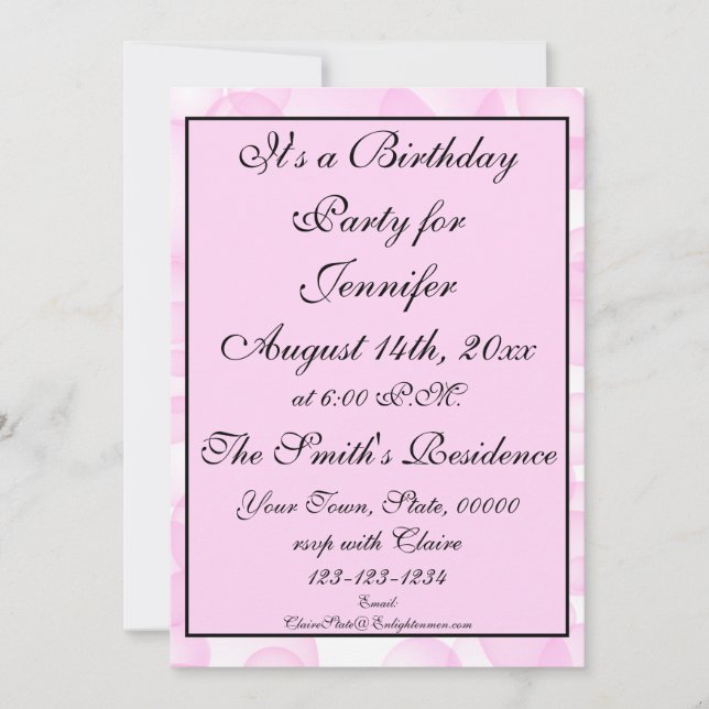 Modern Pink Bokeh Theme Background Invitation (Front)