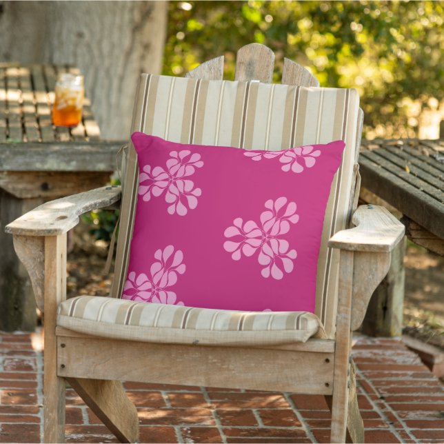 Modern Pink botanical Floral Droplet pattern Cushion (Chair)