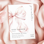 Modern Pink Bow Baby Shower Invitation<br><div class="desc">Bow theme baby shower invitation with an elegant pink bow design and a modern minimal design</div>