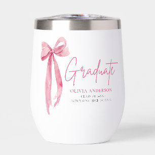 Modern Pink Bow Coquette Graduate Graduation