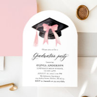Modern Pink Bow Graduation Cap Graduation Arched