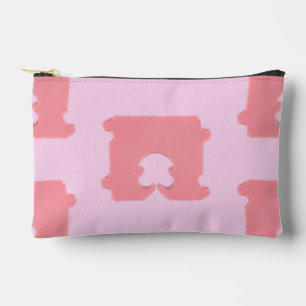 Modern Pink Bread Clip Geometric Silhouette Accessory Pouch