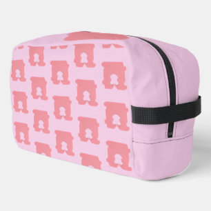 Modern Pink Bread Clip Geometric Silhouette Dopp Kit