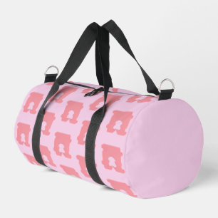 Modern Pink Bread Clip Geometric Silhouette Duffle Bag