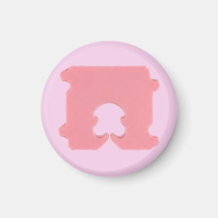 Modern Pink Bread Clip Geometric Silhouette Magnet