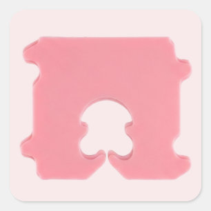 Modern Pink Bread Clip Geometric Silhouette Square Sticker