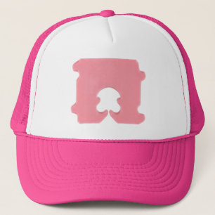 Modern Pink Bread Clip Geometric Silhouette Trucker Hat