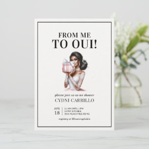 Modern Pink Bridal Shower African American Invitation