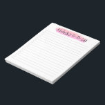 Modern Pink Brush stroke Personalised Checklist  Notepad<br><div class="desc">Stay organised and stylish with our "Modern Pink Brush Stroke Personalised Checklist Notepad." This customisable notepad features a contemporary pink brush stroke design and allows you to personalise it with your name or initials. Keep track of tasks, appointments, and important notes in a notepad that reflects your unique style. Custom...</div>