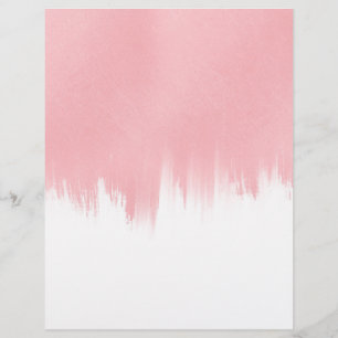 Modern Pink Brush strokes white Design Custom Letterhead