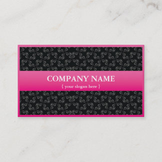 Modern Pink Business Card w/ Damask