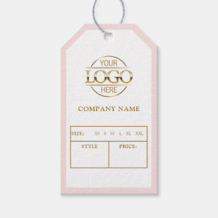 Modern Pink Business Logo Clothing Price Hang Tag