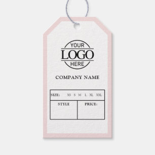 Modern Pink Business Logo Clothing Price Hang Tag