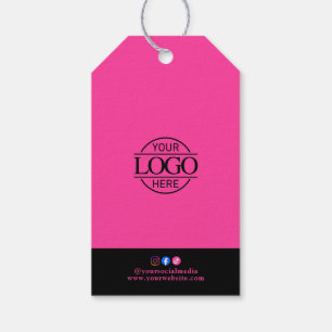 Modern Pink Business Logo Clothing Price Hang Tag