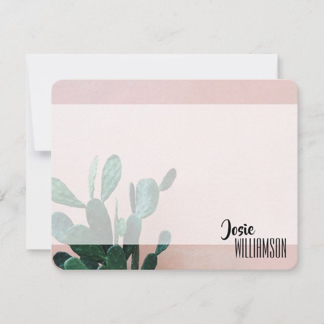 Modern Pink Cactus Card (Front)