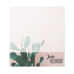 Modern Pink Cactus Notepad