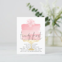 Modern Pink Cake Script 21st Birthday Invitation