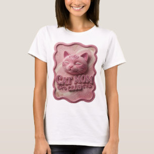 Modern Pink CAT MOM CLUB Tee